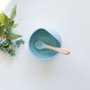 Silicone Suction Bowl + Spoon Set - Blue