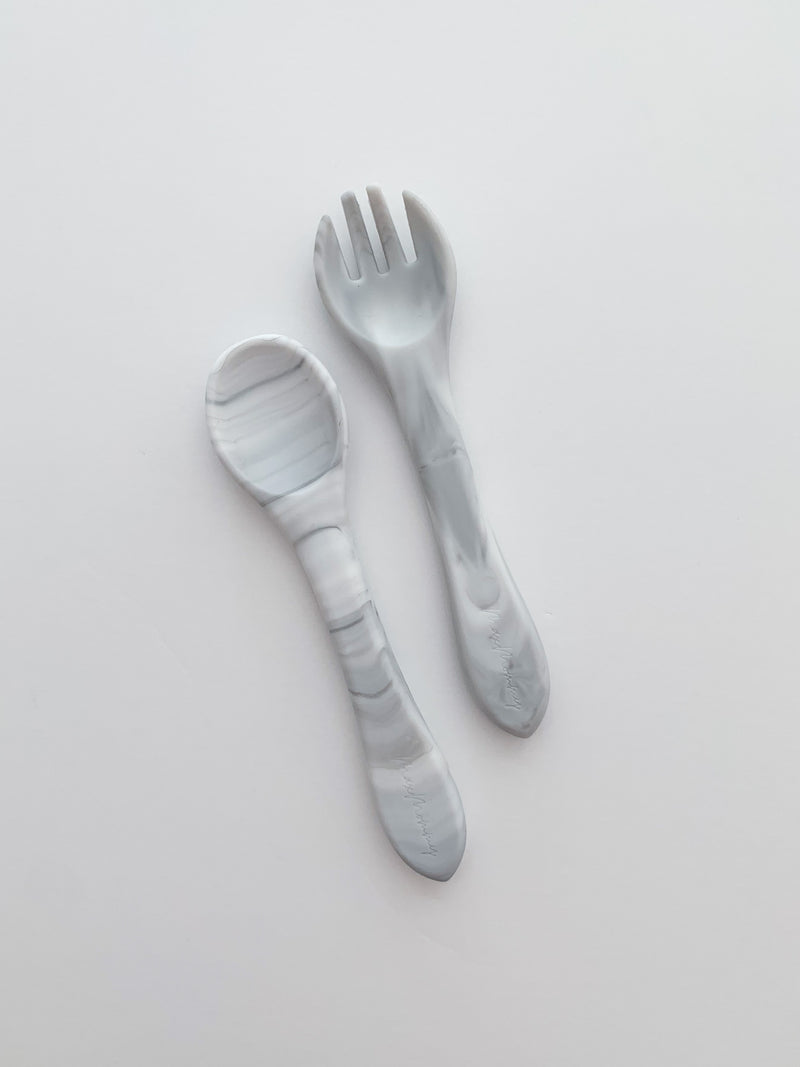 Spoon & Fork Set - Marble